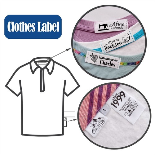 1000pcs Custom Sew On Name Labels for Clothing Made with Love Personalized Tags - Picture 7 of 14