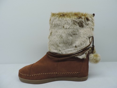 Toms Nepal Snow Boots Womens Size 12 Faux Fur Leather - Picture 7 of 9