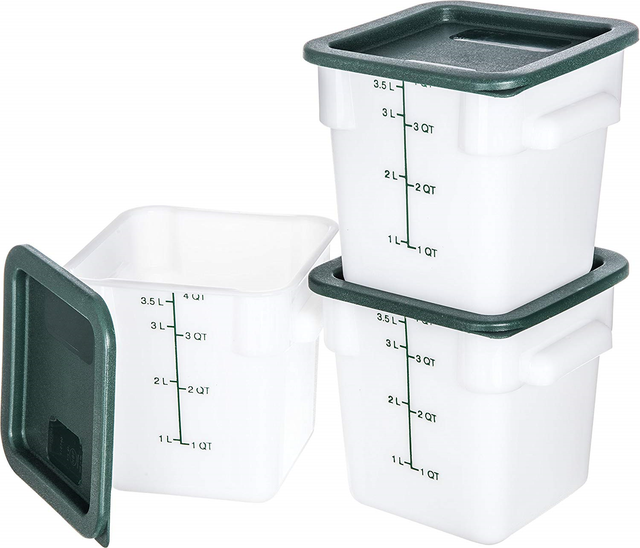 Carlisle 10731 302 Plastic Square Food Storage Container With Lids 4 Quarts 3