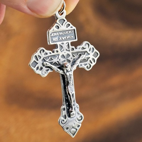 10g Handwerker Keltisches Kruzifix Kreuz Jesus Christus 925 Sterlingsilber Anhänger Charm - Bild 11 von 12