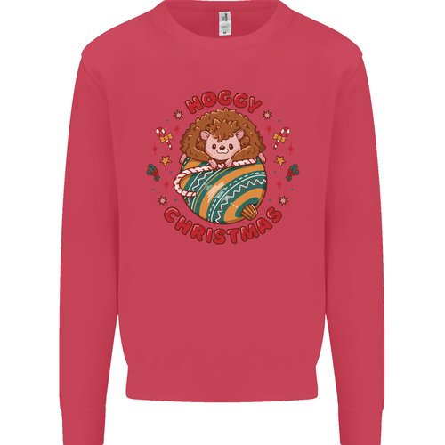Funny Hoggy Christmas Hedgehog Kids Sweatshirt Jumper - Picture 67 of 97