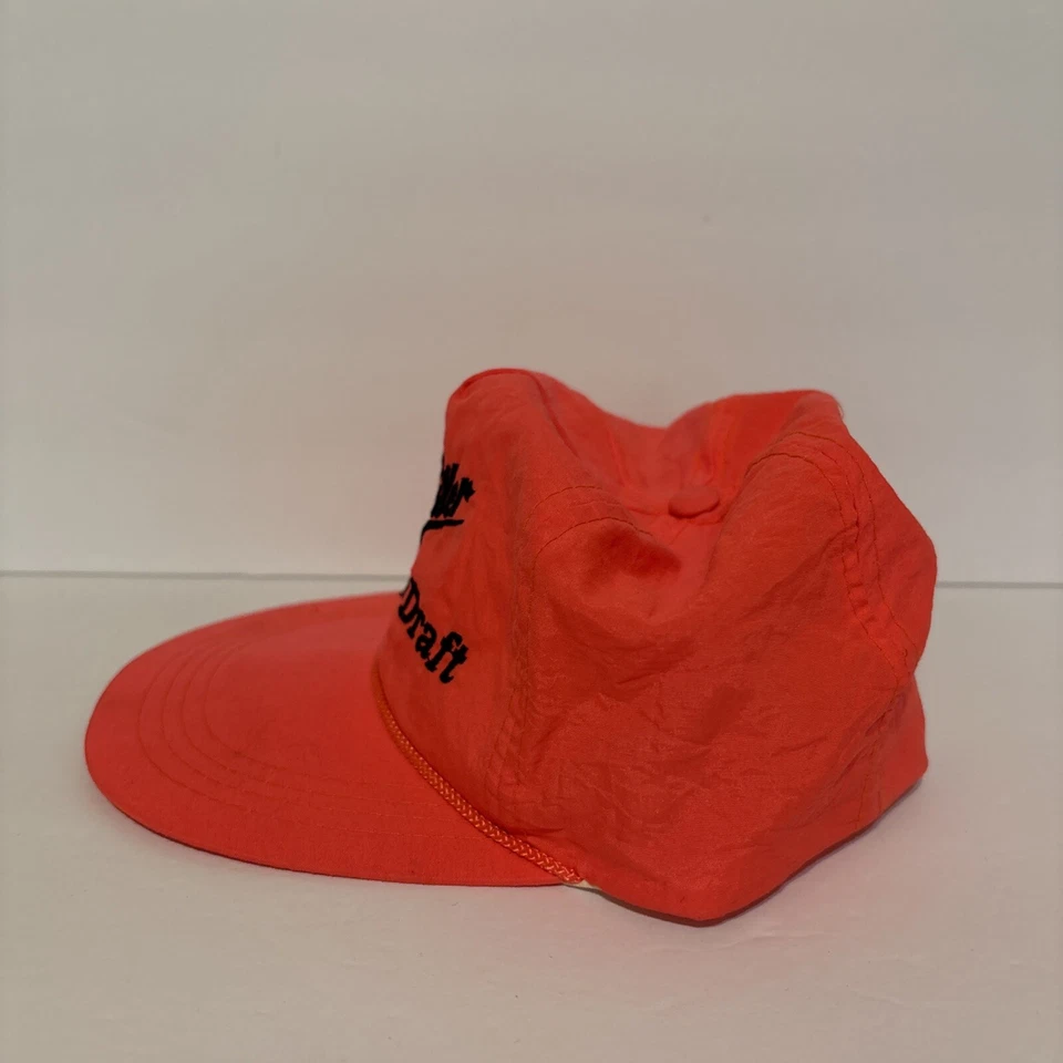 Винтажная неоновая оранжевая нейлоновая бейсболка Miller Genuine Draft для дальнобойщиков - Изображение 3 из 4