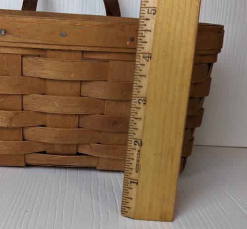 Vintage 1995 Longaberger Medium Key Basket 8 x 5 inch leather strap - Picture 5 of 14