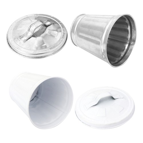 2pcs Galvanized Planter Pot Coffee Table Trash Can Makeup Brush Holder - Bild 1 von 12