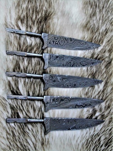 Damast Klingen Bayerischer klingen jagd Nicker Messer bau Rohling 5 stück 633EA - Bild 12 von 12