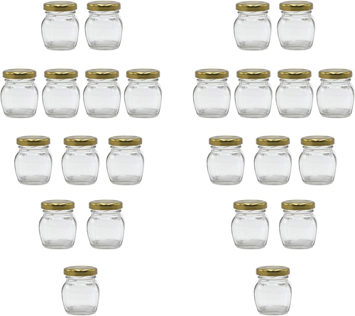 2Oz Glass Jar with Gold Lid for Honey Jam Spice Pack of 24 Sets - Picture 7 of 12