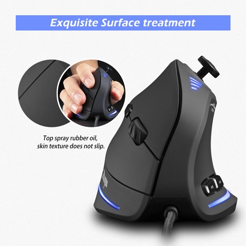 Vertical Wired Gaming Mouse 11 Programmable Buttons Adjustable 10000DPI G3P8 - Picture 7 of 11