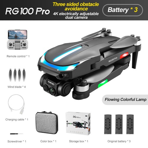 Cuadricóptero RG100PRO Drone 4K HD Doble Cámara 3 Lados Evitación de Obstáculos Sígueme - Imagen 20 de 26