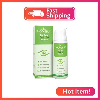 NOVEHA Tea Tree Eyelid Gel Cleanser - for Blepharitis, MGD, and Dry Eye with Pro