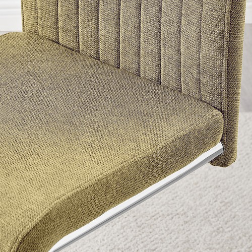 **Sconds** 2x Lorenzo Sage Green Fabric Dining Chairs Silver Legs - Picture 6 of 8