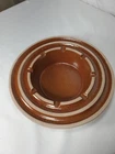 Haeger Pottery 2128 ASHTRAY Beige and Brown, 7.5"  USA Made Vintage