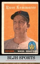 1958 Topps #137 Russ Kemmerer Washington Senators (See pics)