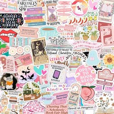 106 PCS Stickers for Kindle Bookish Romantasy, Book Holographic Sticker Multi