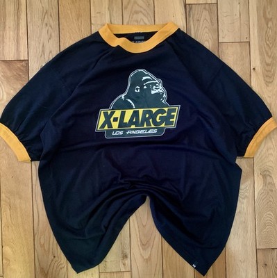 XLarge Gorilla Ringer Tee Tshirt MEn's Large Black Ape Logo Los Angeles Y2K