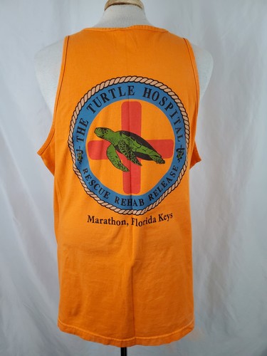 Débardeur vintage Turtle Hospital Rescue Rehab Florida Keys homme 2XL orange - Photo 2/8