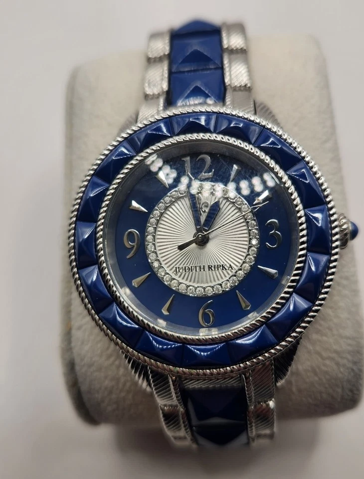 Judith Ripka VTG Stainless Steel Two Tone Ceramic Watch Watch Women's Needs Batt - Image 3 of 4