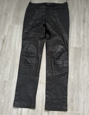 Versace Vintage Black Moto 100% Leather Women’s Pants Measures 12- 14 Designer