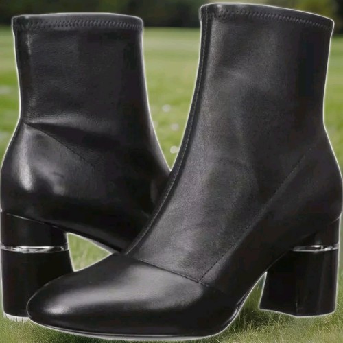 3.1 Phillip Lim Damen Stiefel Stretch Knöchel City Leder Wester Schwarz Reißverschluss 8,5 Neu - Bild 1 von 24