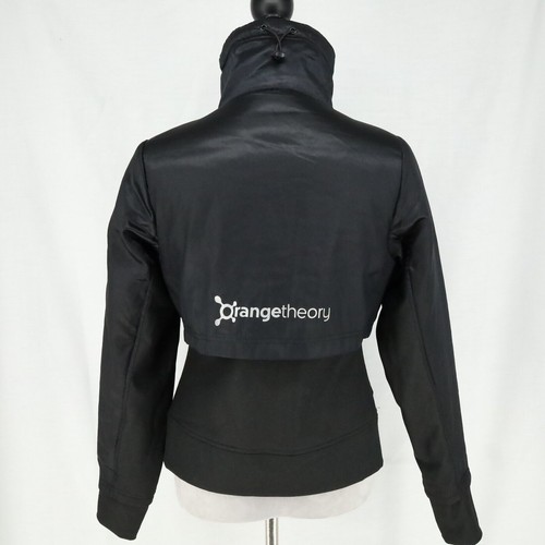Orange Theory Jacket Coat Womens XS Black Lined Full Zip Thumbholes Activewear - Picture 2 of 23