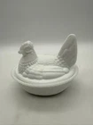 Vintage Milk Glass Hen on Nest 5.75" x 4.5"