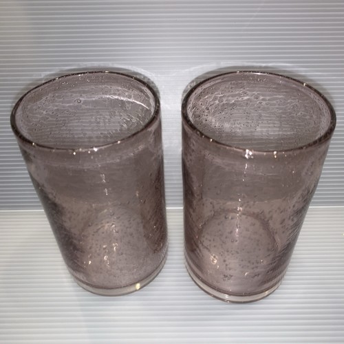 Artland Iris Amethyst Highball Glasses Bubbles 5 5/8” Tall Nice Heavy Glass - Picture 12 of 23