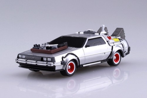 AO05477R4: Aoshima Back to the Future III Pullback DeLorean 1/43 Scale Model Kit - Picture 9 of 10