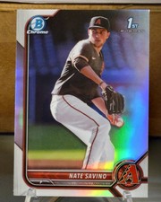 2023 Topps Bowman Chrome Nate Savino Prospects 1st Bowman Refractor