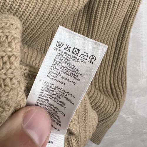 REISS Cardigan collo sciallato marrone costina maglia bottoni davanti maglione grosso L - Foto 5 di 8