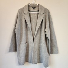 J.Crew Sophie Heather Gray Open-Front Sweater Blazer Cardigan XXL Classic Chic