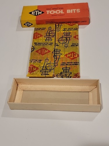 Full Box ETM Israel Super Cobalt HSS Square Lathe Cutter Tool Bit 5/16" x 2-1/2" - Picture 5 of 7