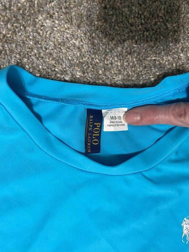 Polo Ralph Lauren Rashguard Top Girl's Medium 8-10 - Picture 2 of 4