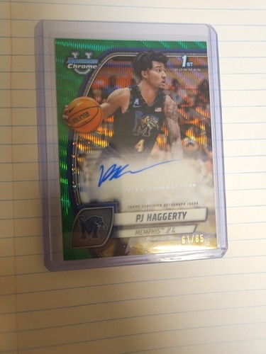2024-25 Bowman Chrome U PJ Haggerty Green SP 1st Auto 61/85 Memphis Basketball - Bild 22 von 24