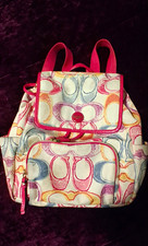 Coach Logo Print Drawstring Mini Backpack Mul...