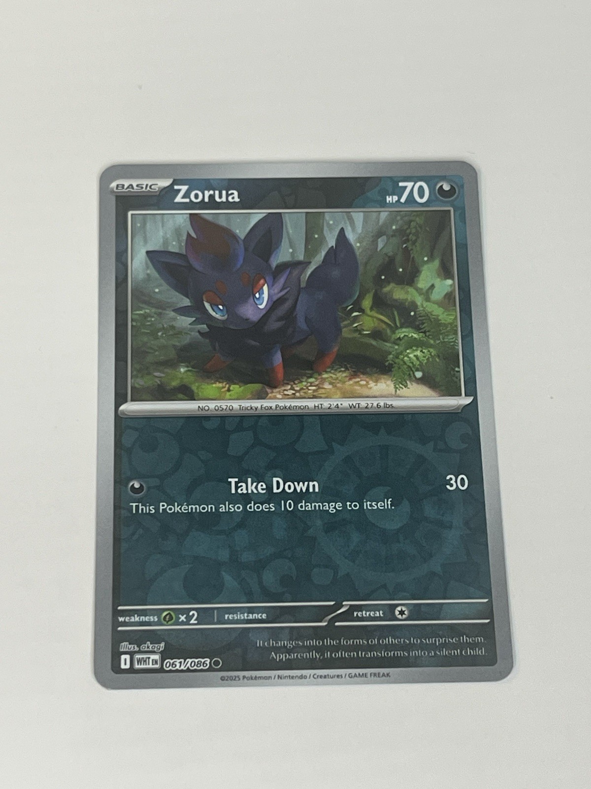 Zorua 061/086 White Flare Reverse Holo NM
