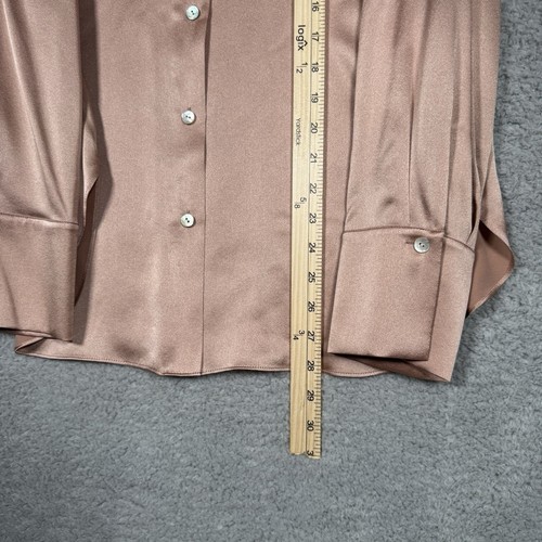 VINCE 100% Silk Satin Finish Bias Long Sleeve Blouse Size Medium $375 - Picture 8 of 14
