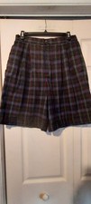 Fundamental Things Vintage Dark Blue Tartan Plaid Walking Shorts Classic Size 12