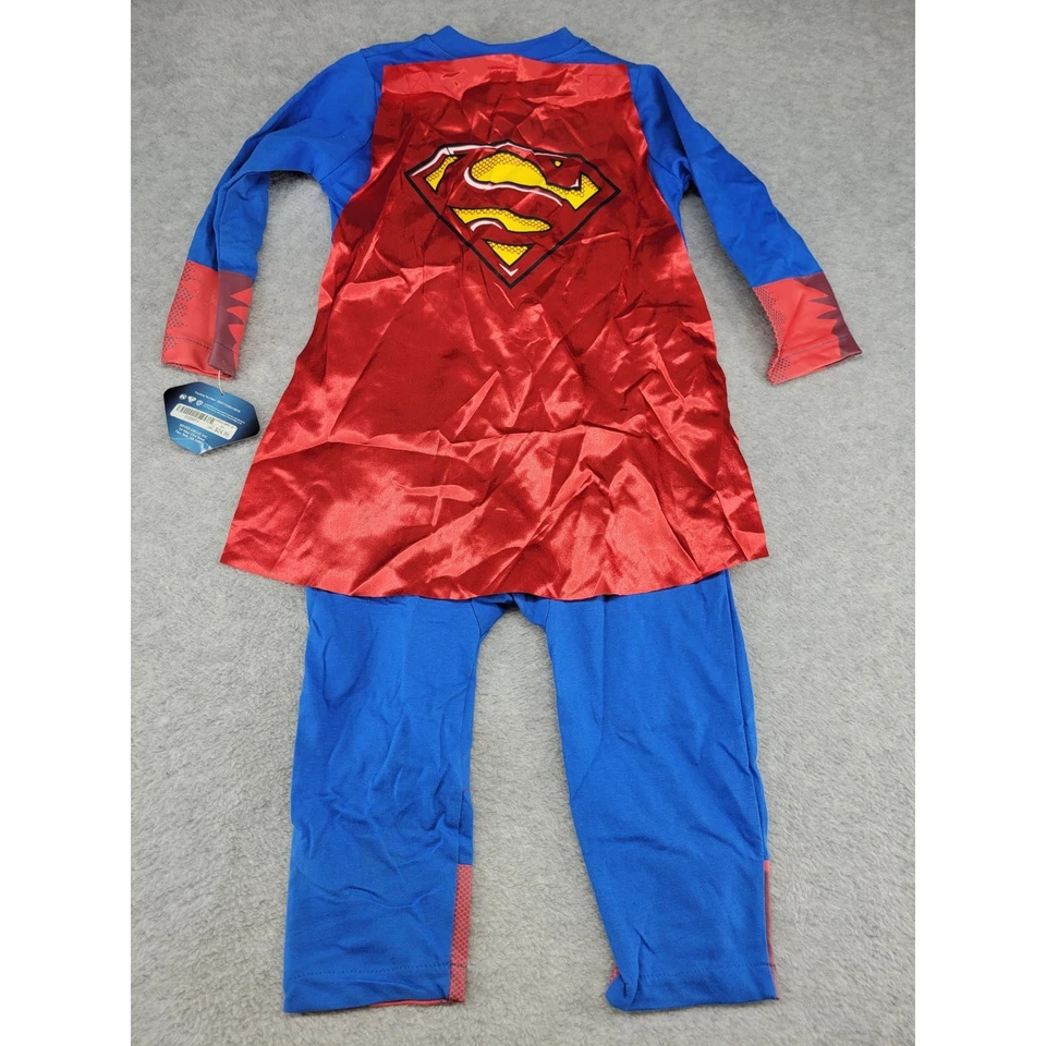 Disfraz de Superman para niños mono pijama capa azul rojo 3T niño pequeño Foto 4 de 4