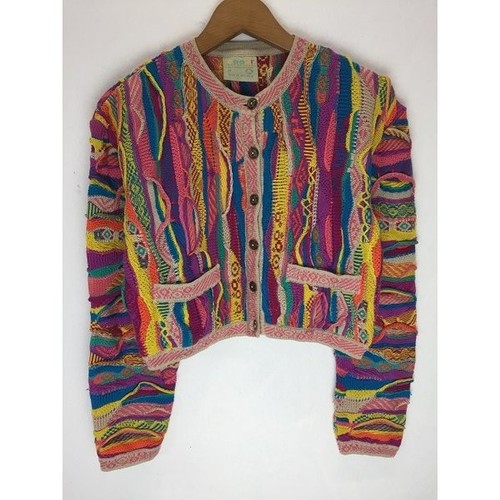 Coogi Vintage 3D Strick Pullover Cardigan 90er Baumwolle Mehrfarbig Damen Gr. M GEBRAUCHT - Bild 15 von 24