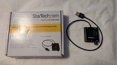 Startech USB Sound Card, 3.5mm audio adapter to USB, External ICUSBAUDIOB