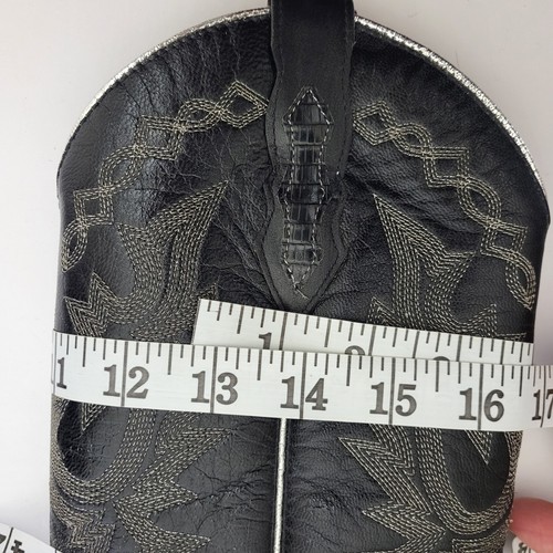 Dan Post Eidechse Cowboystiefel Western silberne Nähte & Besatz schwarzes Leder 6,5 m - Bild 11 von 13