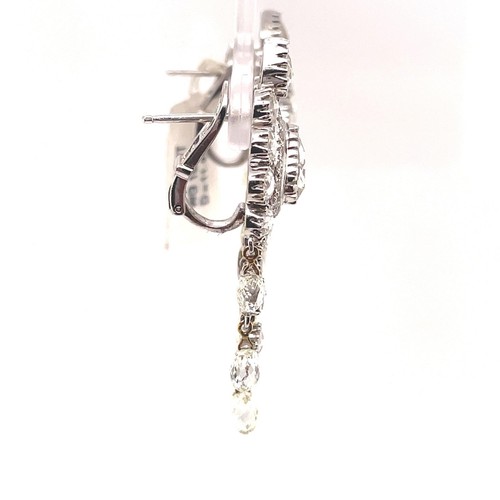 Chandelier-Ohrringe 11,35 kt Rosenschliff & Briolette Diamant 18 Karat Weißgold - Bild 4 von 5