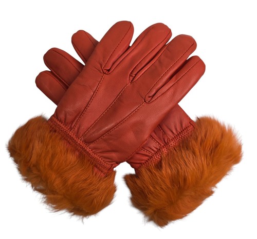 Guantes de invierno forrados de vellón con ribete de piel sintética súper suaves reales para dama y mujer - Imagen 22 de 94
