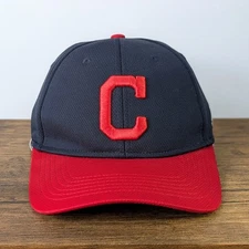 Cleveland Indians Strapback Hat, OC Sports OSFM Navy Blue & Red Cap Embroidered