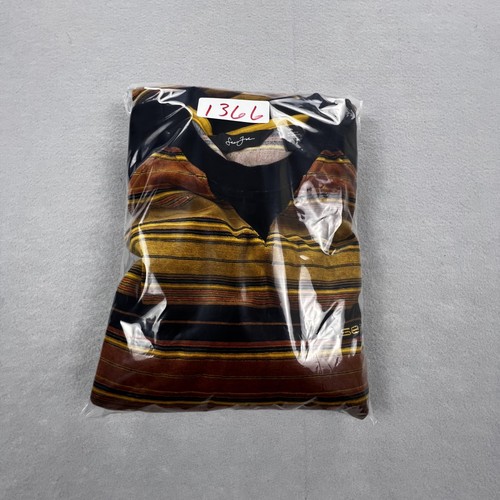 Sean John Pullover Herren XL schwarz gold gestreift Velours Rundhals Pullover Neu mit Etikett - Bild 13 von 13