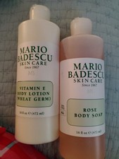 Lot of 2 Mario Badescu Vitamin E body Lotion Rose Body Soap 16 oz Each NEW NIB
