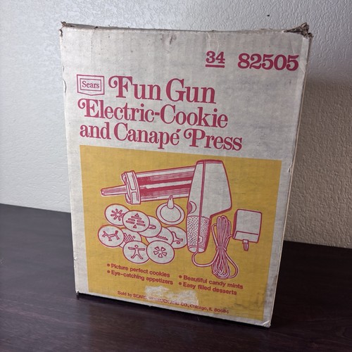 Vintage 1978 Sears Fun Gun pressa elettrica per biscotti e canape 82505 funziona 9 piastre - Foto 3 di 12