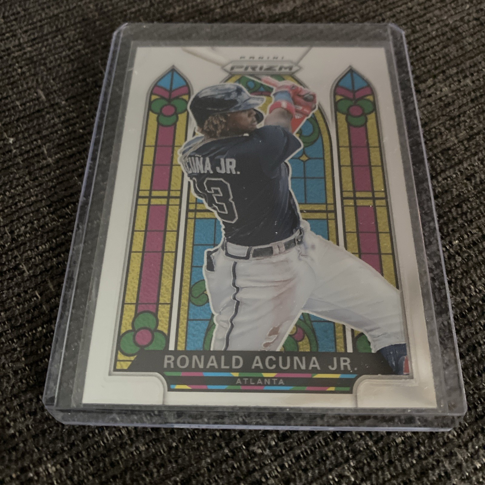 2021 Ronald Acuna Jr Panini Prizm Silver Stained Glass #SG-4 Braves