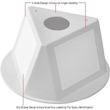 Global Industrial? Inventory Control Cone W/ Dry Erase Decals, White