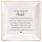  To My Beautiful Aunt Ceramic Jewelry Dish, Birthday Christmas Gift for 