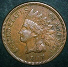 1907 Indian Head Cent / Penny - Full Liberty - Free Shipping!